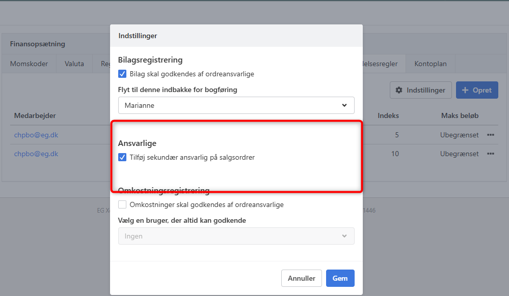 Add secondary responsible on sales orders in Xena