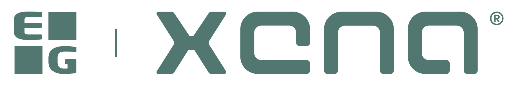 Logoet EG Xena med grøn tekst