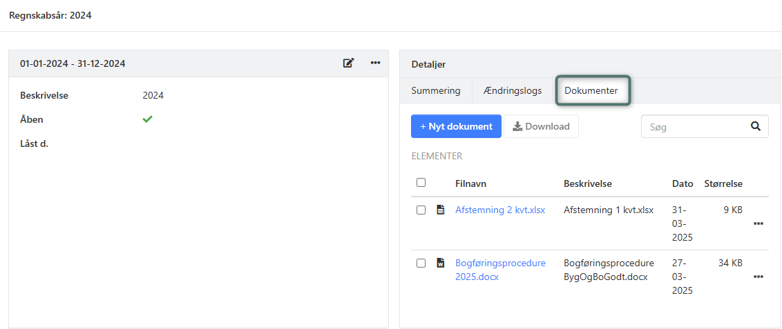 Gem bogføringsprocedurer på regnskabsperioden i Xena
